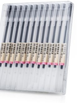 BEIWO Premium Black Gel Pens, [0.5mm] Extra Fine Point Pens Smooth Writing Ballpoint Pens for Japanese Office School Stationery Supply (12 Packs)