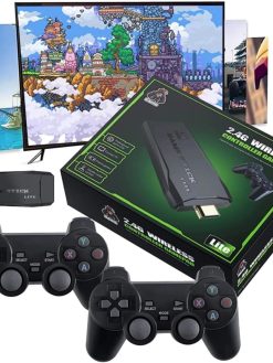 Wireless Retro Game Console Plug And Play Video Game Stick Built In 10000+ Games, 9 Classic Emulators 4K High Definition HDMI Output For Tv With Dual 2.4G Wireless Controllers With 64GB Memory Card