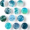 Tazweeq 12 PCS Glass Strong Refrigerator Magnets, Ocean Magnets Decoration for Refrigerator Locker Whiteboard Decorative Magnetic Board Cabinets Classroom Office Cubicle School