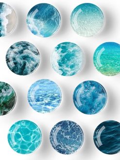 Tazweeq 12 PCS Glass Strong Refrigerator Magnets, Ocean Magnets Decoration for Refrigerator Locker Whiteboard Decorative Magnetic Board Cabinets Classroom Office Cubicle School